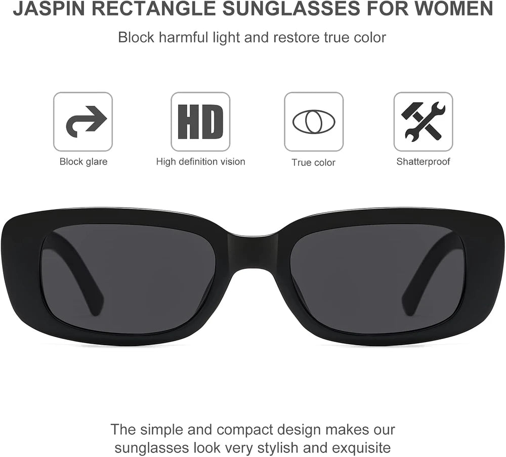JASPIN Chunky Y2K Rectangle Sunglasses