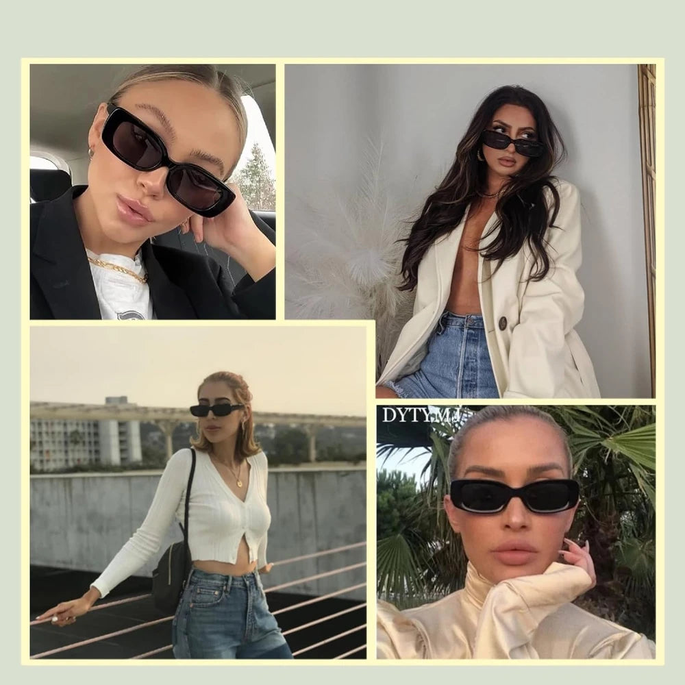 JASPIN Chunky Y2K Rectangle Sunglasses