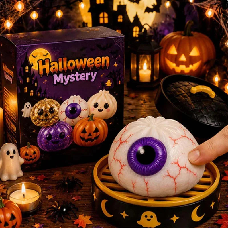 8cm Halloween Dumpling Squeeze Squishy Toy, Cute Slow Rising Squeeze Stress Relief Sensory Toy, Soft Kawaii Halloween Fidget Toy