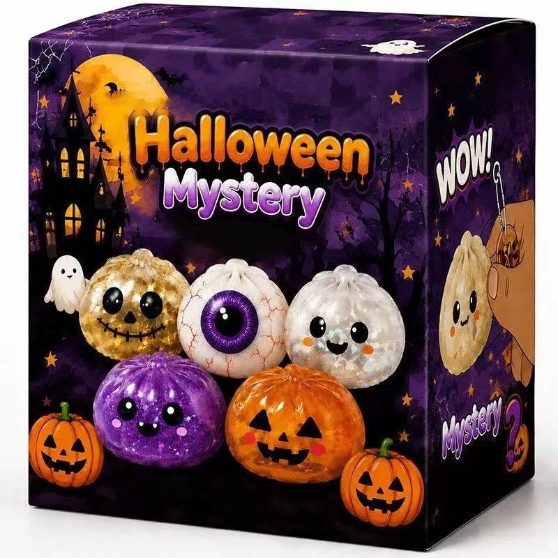 8cm Halloween Dumpling Squeeze Squishy Toy, Cute Slow Rising Squeeze Stress Relief Sensory Toy, Soft Kawaii Halloween Fidget Toy